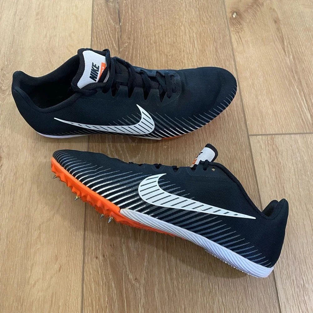 Nike Track Shoes Zoom Rival M 9 Spikes Black Hyper Crimson Running Men’s 11.5